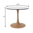 thumbnail image 6 of LeisureMod Bristol 27" Round Dining Table with MDF Top and Natural Wood Steel Pedestal Base for Modern Kitchen and Dining Room, 6 of 9