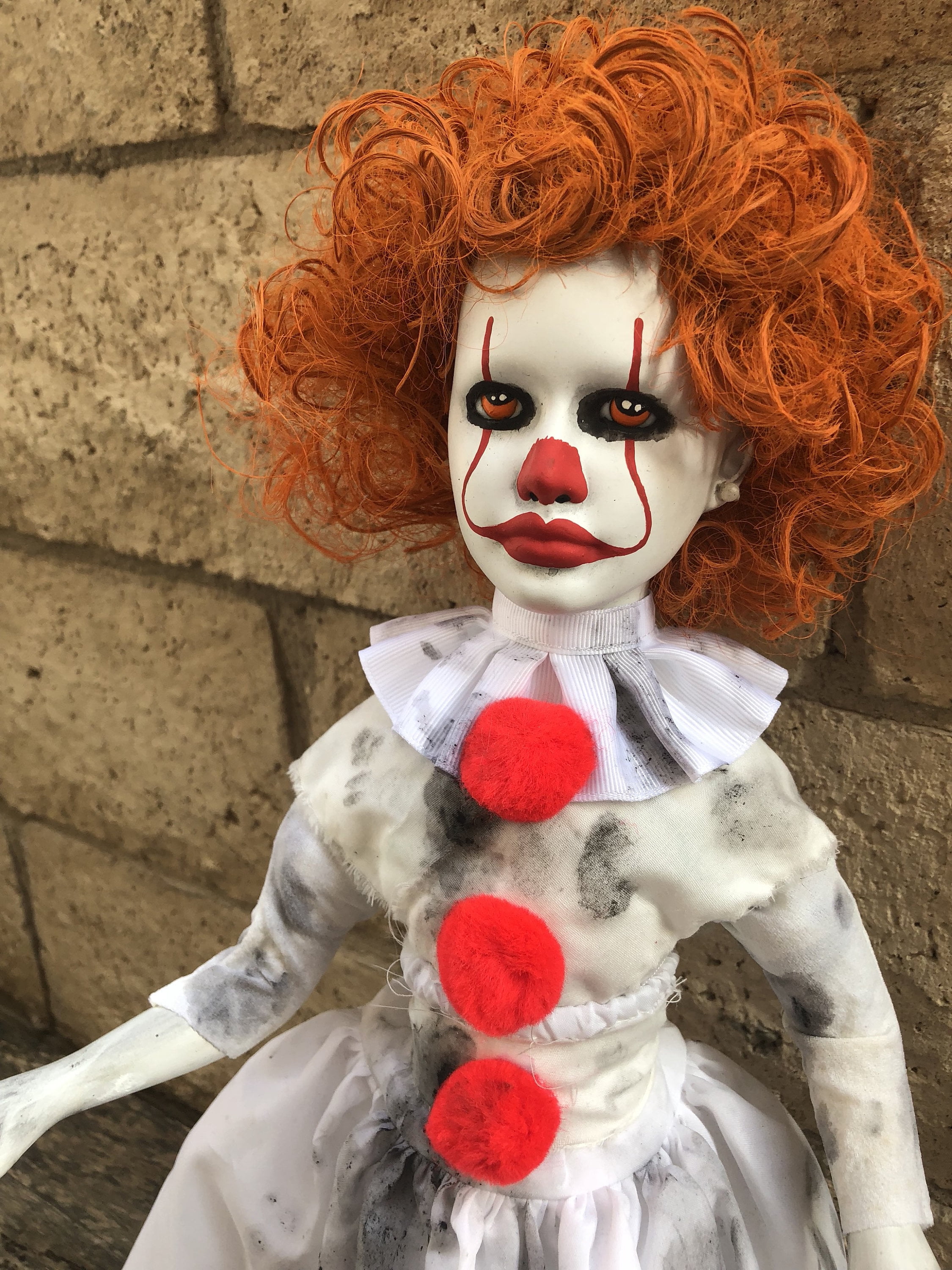Ooak Pennywise It Clown Girl Long Lanky Creepy Horror Doll Art
