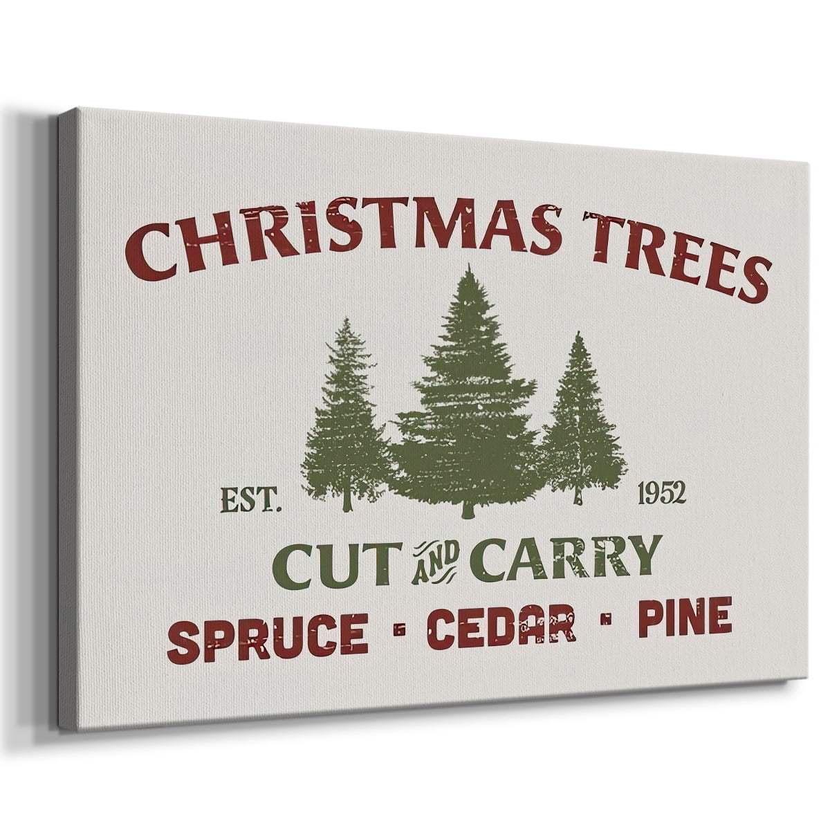 Christmas Farm Sign I- Gallery Wrapped Canvas