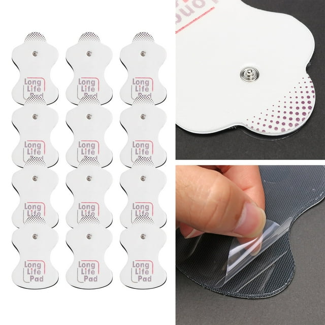 JJBaycosin 12 Pcs Tampons d'Électrode en Mousse de Type Bouton 2,2 mm Électrothérapie Longue Durée Tampons d'Électrode de Remplacement Tampons de Gel de Remplacement Auto Réutilisables pour Massage