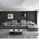 thumbnail image 4 of Leather Sectional Sofa Set with Cup Holder, USB, Adjustable Headrests & Bluetooth Speaker Living Room Couch with Stool My Lux Decor Round, 4 of 10