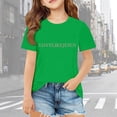 thumbnail image 2 of JAJAHO Girls Short Sleeve T Shirt Summer Oversized Tee Casual Letter Print Crew Neck Baggy Streetwear Shirts For Kids 3-14Y Versatile Tops, 2 of 8