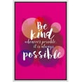 thumbnail image 3 of PixonSign Framed Wall Art Print Set Be Kind Pink Watercolor Word Art Inspirational Motivation Typography Modern Art Chic Colorful Multicolor Ultra for Living Room, Bedroom, Office - 24"x36" White, 3 of 5
