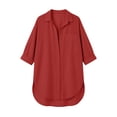 thumbnail image 6 of Shihyeh Womens Button Down Shirts Linen Cotton Long Sleeve Blouse Tunic Tops Cover Up Shirt Loose Beach Bikini Dress, 6 of 6