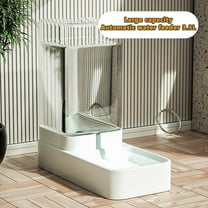 Tvtnvo Automatic Pet Feeder and Auto Dog Waterer Bowl Dispenser Pet Feeding Station with Dry and Wet Separation Siphon Refill No Power Needed Portion Control for Indoor Pets Clear 11in