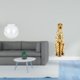 thumbnail image 2 of Jarrón transparente pequeño para pecera, adorno para mesa de oficina, decoración del hogar, con escultura de dorado, centro de mesa, 2 of 8