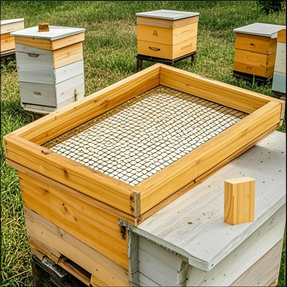 10-Frame Beehive Candy Board Feeder – Assembled, Beeswax-Coated Winter Feeding Tray