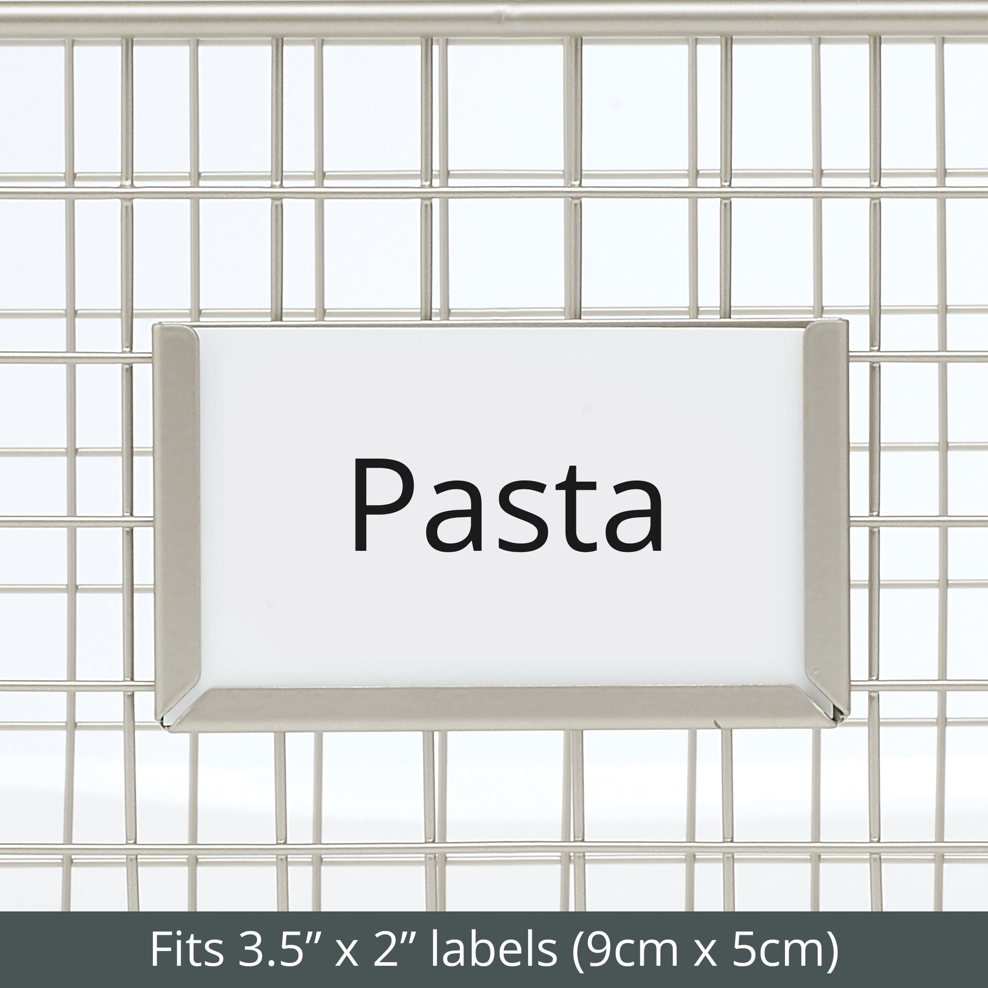 mDesign Large Steel Kitchen Organizer Basket with Label Slot, 4 Pack - Satin