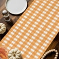 thumbnail image 6 of Fall Table Runner Thanksgiving Cow Pumpkin Table Runners Sunflower Maple Leaves Orange Plaid Cotton Linen Dresser Scarf Kitchen Dining Table Decor for Fall Holiday Party Decor 13x72 Inch, 6 of 9