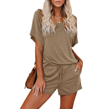 

SySea Female Short Sleeve Sport Set Drawstring Shorts Pajamas Set