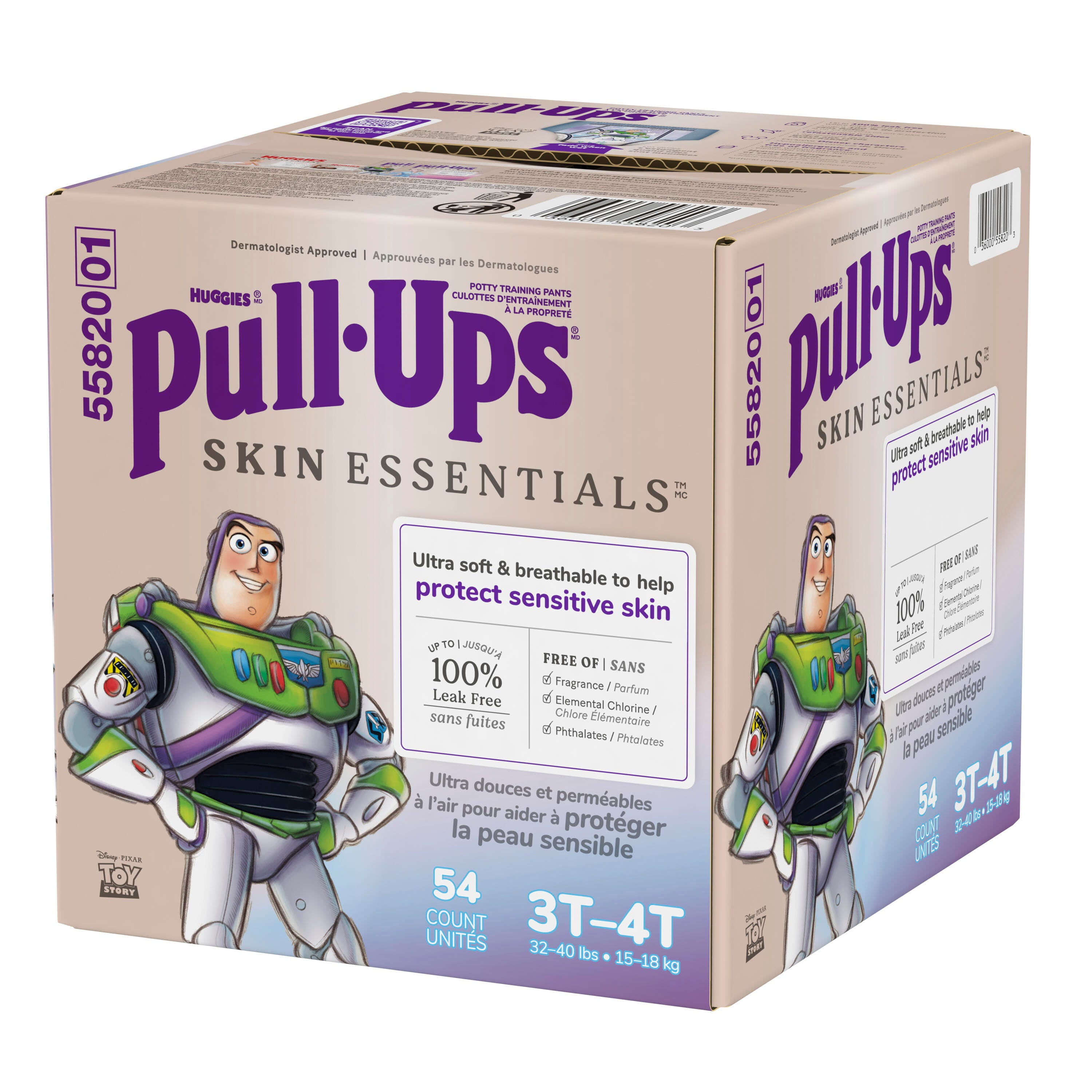 Pull-Ups Boys' Skin Essentials Training Pants, 3T-4T (32-40 lbs), 54 Ct