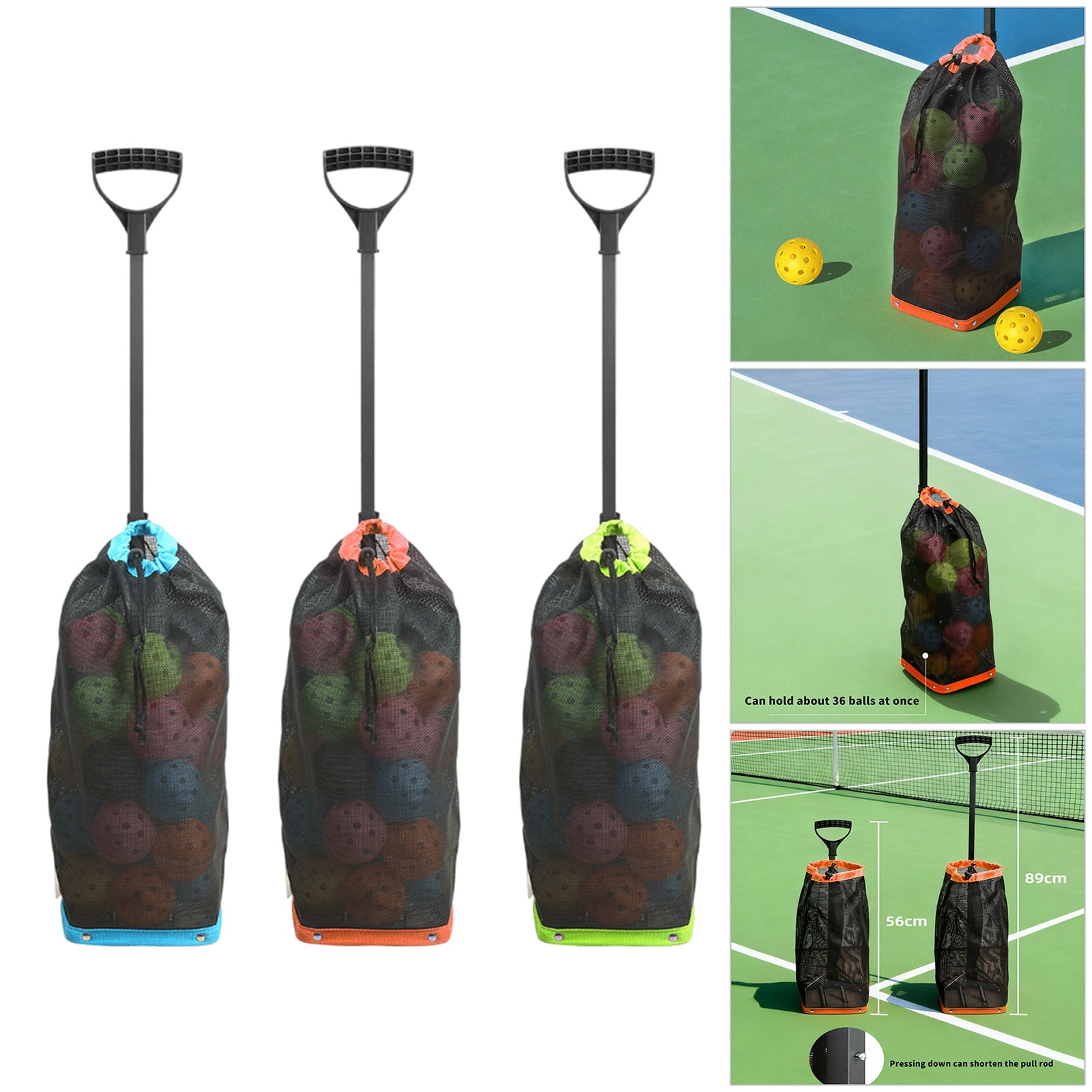 Time Saving Collector 50% Faster Pickup Increases Practice Time by 20% for Pickleballs and Tennis Efficiency