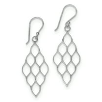 Primal Silver Sterling Silver Rhodium-plated Honeycomb Dangle Earrings
