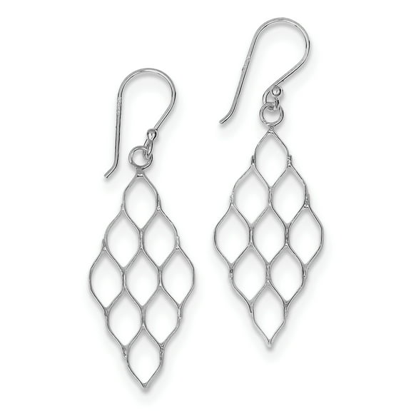 Primal Silver Sterling Silver Rhodium-plated Honeycomb Dangle Earrings