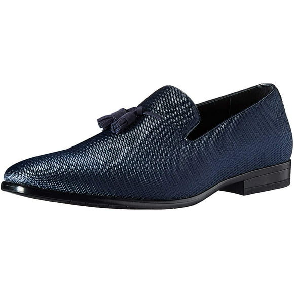STACY ADAMS Mens Tazewell Tassel Slip-on Loafer 9.5 Wide Navy