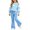 Z Light Blue-1, variant on Stamzod Girls Outfits Size 10-12 Fashion Heart Printed Crew Neck Sweatshirt and Flared Pants Fall Casual Girls' Clothing Sets White 11-12Years