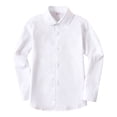 thumbnail image 3 of WUANDIXFA Button Up Shirts for Boys 3-18 Years Girls Long Sleeve Dress Shirt, Casual Formal Kids Dress Shirt, Button Down Shirt School,Beige,15-16 Years, 3 of 5