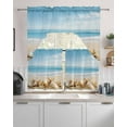 thumbnail image 2 of Beach Coastal Kitchen Curtains Sets 36 Inch Length with Valance, Summer Seaside Shell Starfish Nautical Swag Valances and Tiers Curtain Set Drapes Swag Curtains for Living Room, Bathroom, Bedroom, 2 of 6