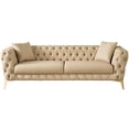 thumbnail image 5 of Meridian Furniture Aurora Beige Vegan Leather Sofa, 5 of 12