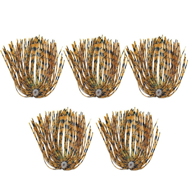 Graflsoa 5-Pack Eco-Friendly Silicone Jig Skirts for Fishing, 40 Strands per Bundle, 13cm Length, Assorted Colors (Color 2 Included)