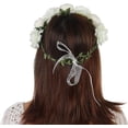 thumbnail image 4 of Corona Floral Corona Diadema Guirnalda Diadema para Boda Festival Fiesta Vacaciones Fotografía Accesorios Blanco, 4 of 5