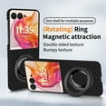 thumbnail image 6 of Decase for Motorola Razr 2025 Case , Durable Sturdy Carbon Fiber Texture 360° Rotating Ring  Kickstand Magnetic Shockproof Slim Case For Motorola Razr 2025, Blackred, 6 of 7