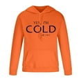 thumbnail image 3 of Aobny Thermal Hoodie Men Orange Hooded Letter Shirt Men Shirts for Men,L, 3 of 5