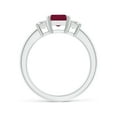 thumbnail image 2 of ANGARA Natural 1.6 ct Ruby and Diamond Three Stone Ring in 14K White Gold for Women (Size-8x6mm) | July Birthstone, Birthday, Anniversary, Jewelry Gift for Women | Natural Ruby Ring, 2 of 12