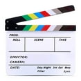 thumbnail image 1 of Tablero de claqueta de película de vídeo, tablero de claqueta de escena de acción de corte del director, decoraciones de fiesta temáticas de películas - Negro/Colorido, 1 of 5