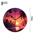 thumbnail image 2 of 10 Inch Wall Clock Battery Operated Silent Clock Decorative for Office, Kitchen, Outdoor, Living RoomBeach and Palm Tree At Sunset Lovely Drawing, 2 of 4