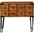 thumbnail image 2 of eHemco Antique Metal Legs Storage Console Table with 8 Drawers, Antique Walnut, 2 of 8