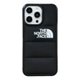 thumbnail image 1 of High quality for iPhone 16 15 14 13 12 11 (Pro Plus Pro Max Mini) Phone cases The North Face Creative Feather filler Mobile Phone Case Black, 1 of 7