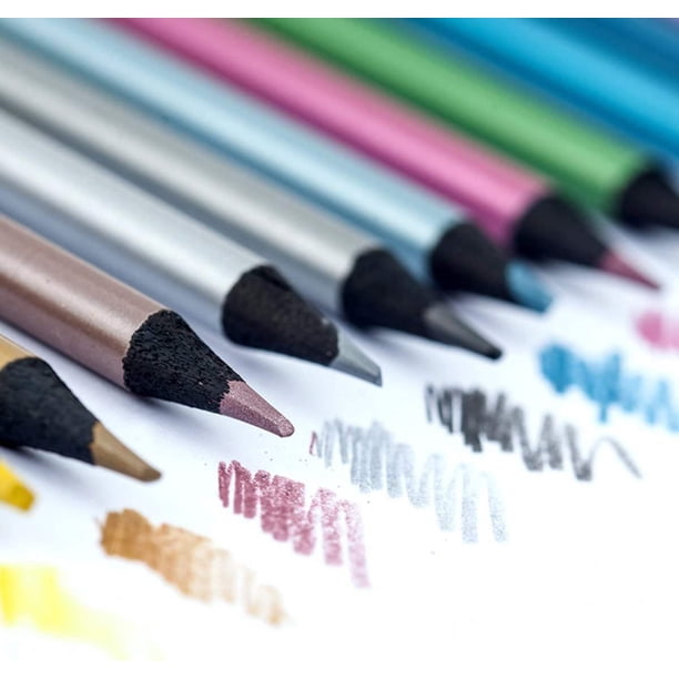 12 lápices de colores metálicos para colorear, dibujar y hacer tarjetas de felicitación