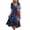 Dark Blue, variant on 250th Anniversary USA Dress for Women - 1776-2026 Patriotic V-Neck Short Sleeve Midi Dress - Splatter Flag Print A-Line Dress for 4th of July Party Vermilion S