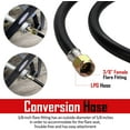 thumbnail image 3 of GasOne Propane Regulator - With Propane Brass Orifice 4 ft High Pressure Propane 0-20 PSI Adjustable, 3 of 8