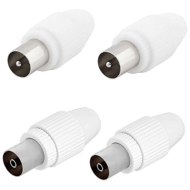 TV Antenna Coaxial Connector Coupler, Satellite Coaxial Cable Adapter Antenna Connector Antenna Cable Connector 2 x Male 2 x Female Set for Coaxial