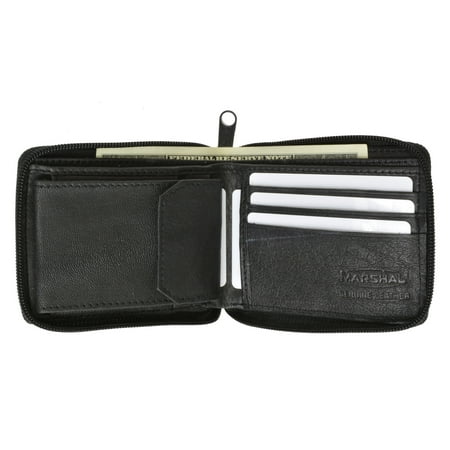 Fossil Wallets For Women Bifold Zippered Bifold Leather Wallet W/Removable Plastic Inserts in Leather Casing W/Snap Enclosure 56 (C) Black ()
