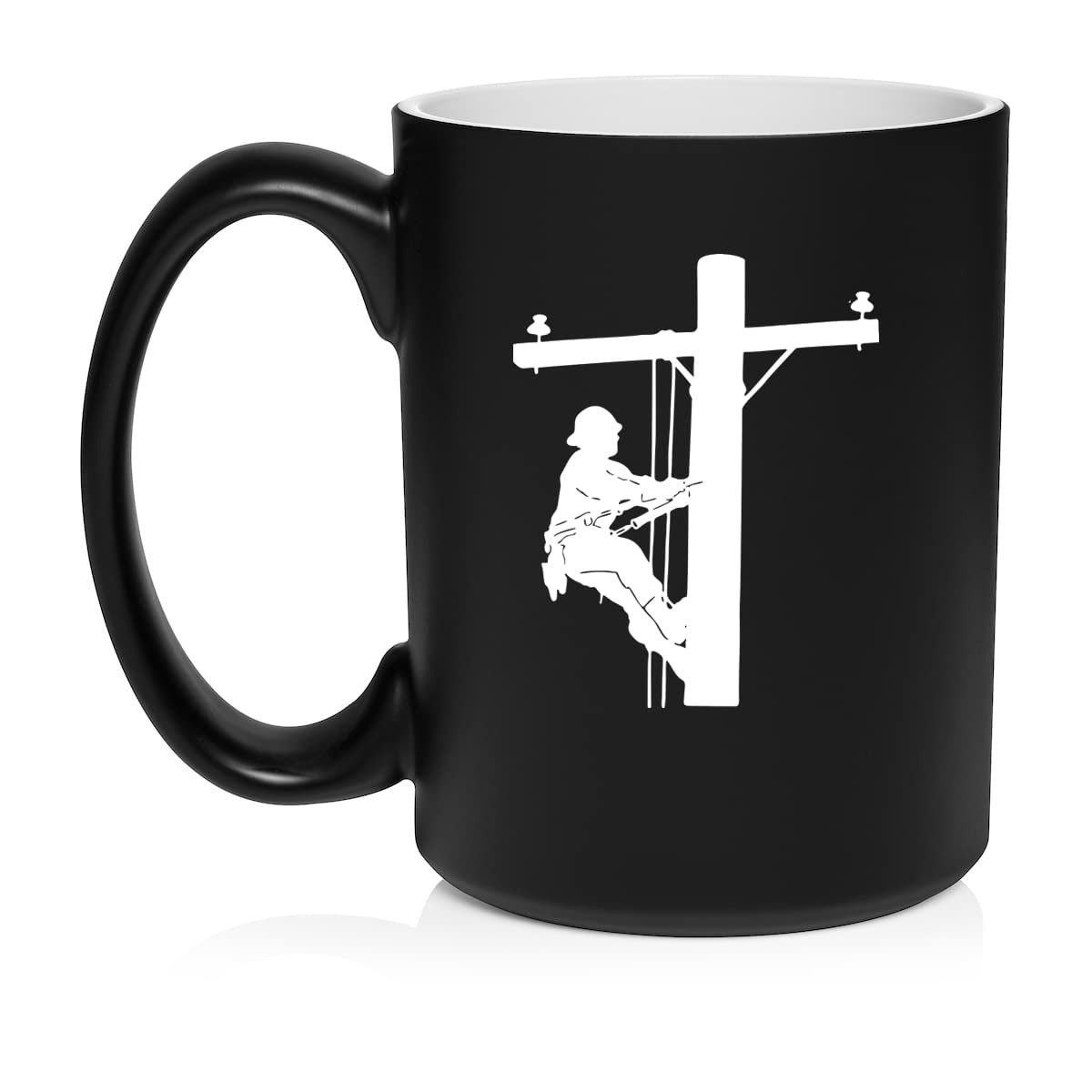 Lineman Electric Pole Climber Ceramic Coffee Mug Tea Cup Gift (15oz