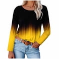 thumbnail image 2 of Pntutb Moda Mujer Cuello Redondo Manga Larga Estampado Casual Camiseta Blusa Pntutb Pntutb-1715, 2 of 5