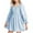 Blue, variant on Bnwani Sundresses Squares Neck Lantern Sleeve Ruffled Big Swings Dress High Waist Lace Dress 10T
