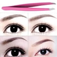 thumbnail image 2 of Pinzas de cejas oblicuas profesionales para dar forma a las cejas de acero inoxidable rojo rosa Ndcxsfigh  Libre de BPA, 2 of 6