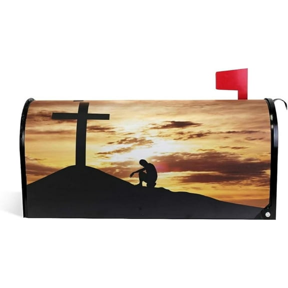 Decoración de árbol de Navidad, cubierta magnética roja para buzón, tamaño estándar, para jardín, patio, decoración al aire libre, 18 x 21 pulgadas