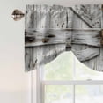 thumbnail image 5 of Tie Up Valances for Windows, Vintage Gate Adjustable Valance Curtains Window Treatment for Living Room, Farmhouse Wooden Grain Shabby Chic Door Rod Pocket Kitchen Curtains & Drapes 42x12 Inch, 5 of 9