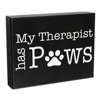 JennyGems My Therapist Has Paws Wooden Sign, Funny Dog Signs for Home Decor, Dog Mom Gifts, Dog Decor