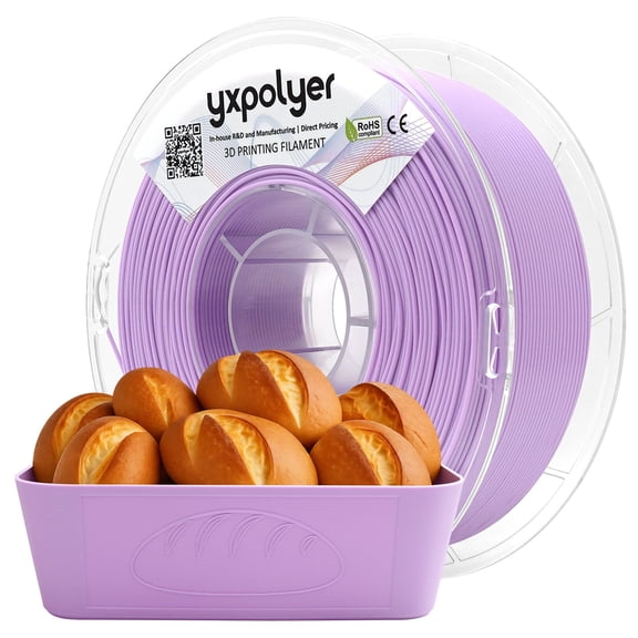 YXPOLYER PLA Filament Food Safe AMS-Compatible 1.75mm 1kg for 3D Printing, Pastel Purple