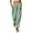 Army Green, variant on Women Vertical Striped Wide Leg Ankle Pants, Elastic Drawstring High Rise Loose Cropped Trousers with Functional Side Pockets Lightweight Daily Matching Pants Purple XL(XL)