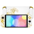 thumbnail image 6 of eXtremeRate Full Set Shell for Nintendo Switch OLED, Console Back Plate & Kickstand, NS Joycon Handheld Housing with Buttons for Nintendo Switch OLED ( The Great GOLDEN Wave Off Kanagawa - White ), 6 of 9