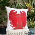 thumbnail image 6 of The HomeCentric Chair Cushion Cover, Red Euro Sham Covers Pack of 2, 26x26 inch (65x65 cm), Linen Euro Pillow Covers, Sea Creatures, Crab, Beaded, Beach Style Euro Shams Easter - Red Crab Craze, 6 of 10