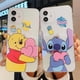 thumbnail image 2 of Disney Winnie Bear Point Silicona Negro Teléfono Caso Para Iphone 12 Pro Max Funda 11 13 Mini X XR XS 7 8 Plus Capa Iphone11 Carcasa Transparente Suave TPU Cubierta Protectora, 2 of 4