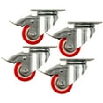 thumbnail image 1 of Titan Titan 2" Polyurethane (PU) Swivel Caster w/ Pedal Brake, 110-lb. capacity, Red (4 Pack), 1 of 5